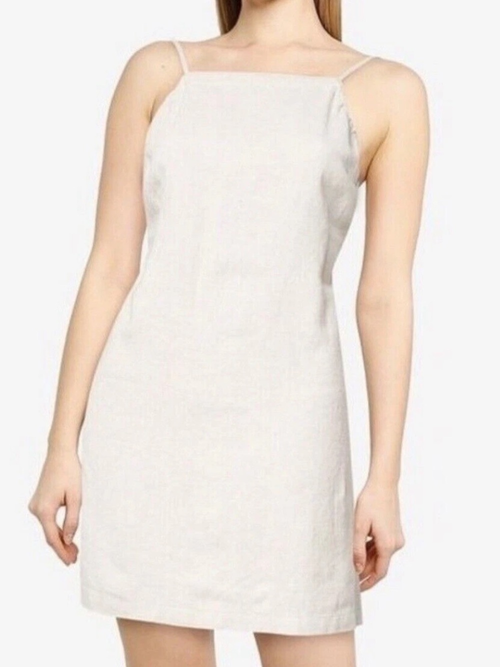 Abercrombie & Fitch Beige Linen Mini Summer Shift Dress M
